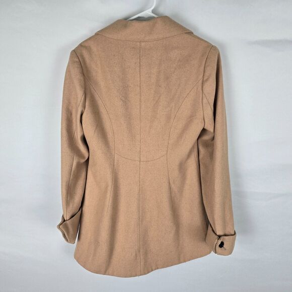 Venus Jacket Women's Size 10 Wool Blend Coat Double Button Tan - Picture 2 of 16